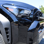 4Runner Light Bar installed on front grille of black 2025 Toyota 4Runner TRD, slim curved 40in LED bar close-up