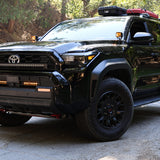 4Runner Light Bars installed on black 2025 Toyota 4Runner with dual 11in slim LED light bars on front bumper