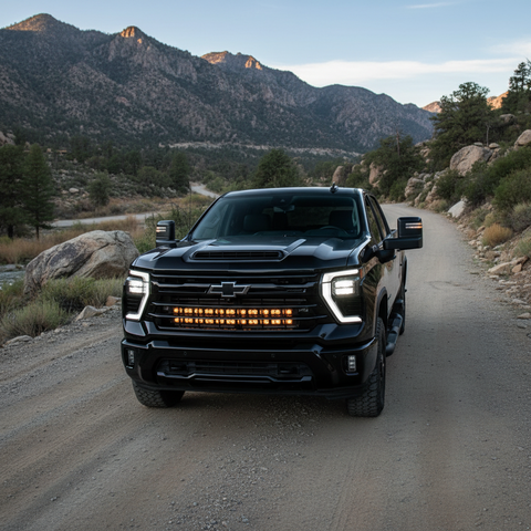 black 2025 chevrolet silverado HD 2500 3500 light bars for off roading