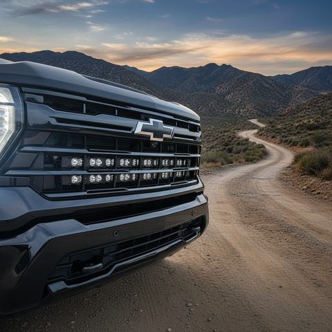 black 2020 chevrolet silverado HD 2500 3500 light bars for off roading