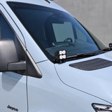 2019+ Mercedes Sprinter Ditch Lights PRO pod mounted at the base of the passenger side mirror
