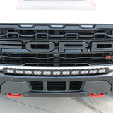 F150 Raptor Modular Bumper 40in Light Bar on Ford Raptor Gen 3 Refresh front grille with curved LED light bar