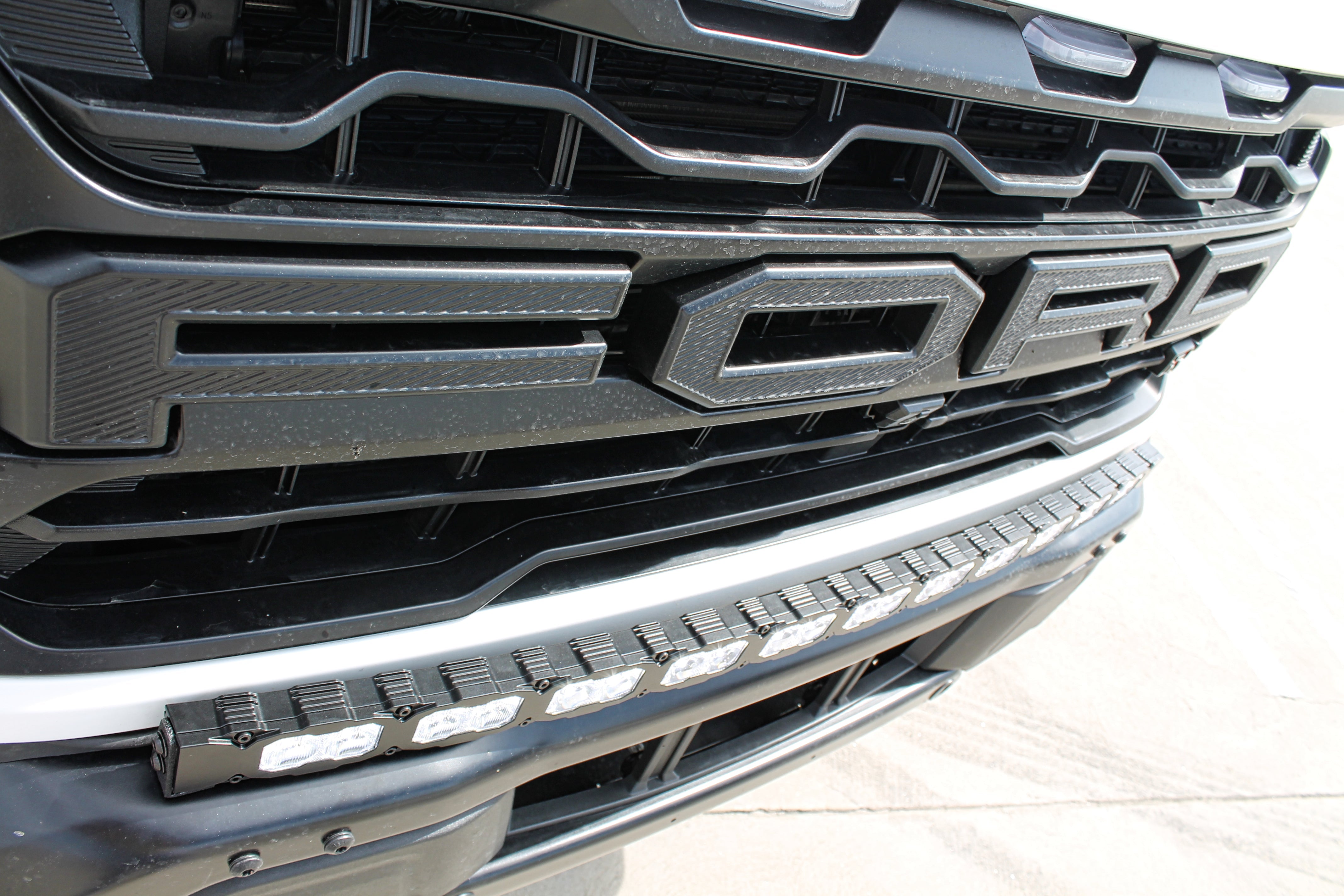 F150 Raptor Modular Bumper 40in Light Bar on Gen 3 Refresh Ford Raptor front grille