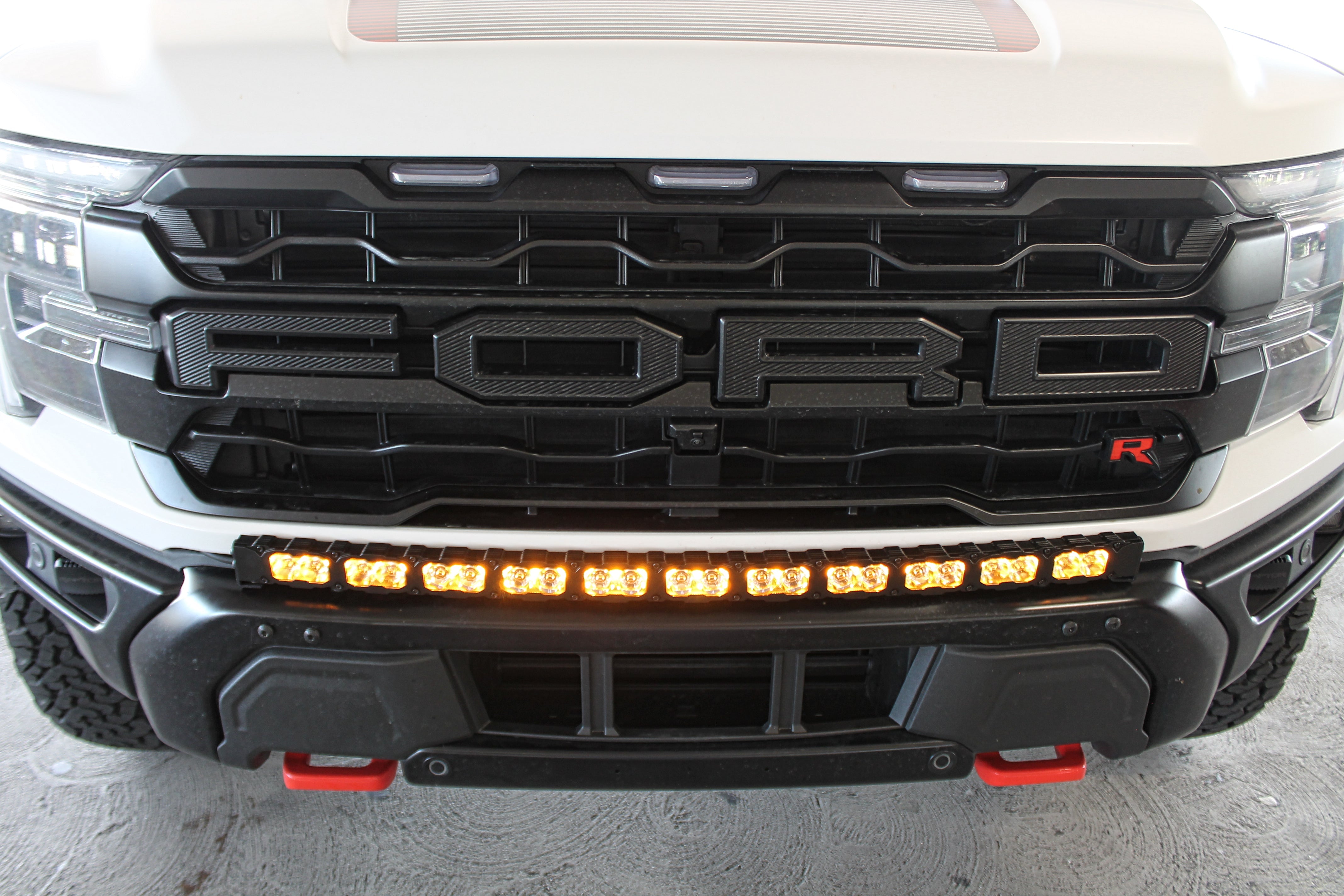 F150 Raptor Modular Bumper 40in Light Bar - CURVED LED light bar PRO on 2024 Ford Raptor Gen 3 Refresh with modular bumper, fits 37R package and Tremor