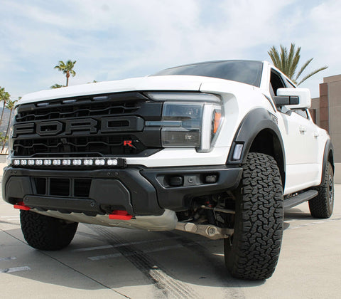 F150 Raptor Modular Bumper 40in Light Bar on 2024 Ford F-150 Raptor Gen 3 Refresh with Slim Built-In LED Bar, rugged off-road front fascia