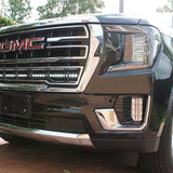 GMC Yukon 2021-24 single 40in light bar installed on black SUV front grille.