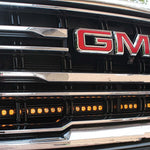 GMC Yukon 2021-24 Single 40in Light Bar installed under GMC logo in grille.