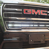 GMC Yukon 2021-24 Single 40in Light Bar - SLIM mounted under GMC logo on grille