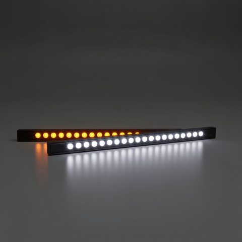 2025 2026 GMC Yukon Dual 40s SLIM light bars with white and amber LED beams for grille mount under GMC logo
