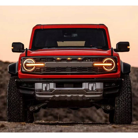 red Ford Bronco Raptor with ford Style Grille - M&R Automotive