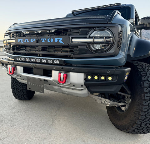 grey ford bronco raptor with led lights by M&R automotive for off roading