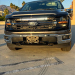 2024+ Ford F150 LightBar 30in installed on Ford F150 with grille removed — 2024+ Ford F150 LightBar
