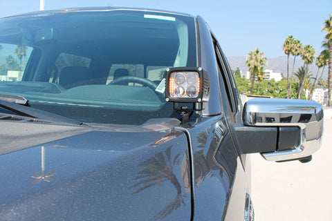 grey 2024 ford f150 white hood mount ditch lights 