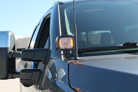 close up view ditch lights on ford super duty 2022