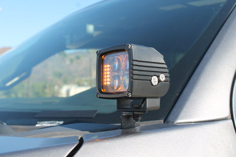 close up view ditch lights on ford super duty 2021