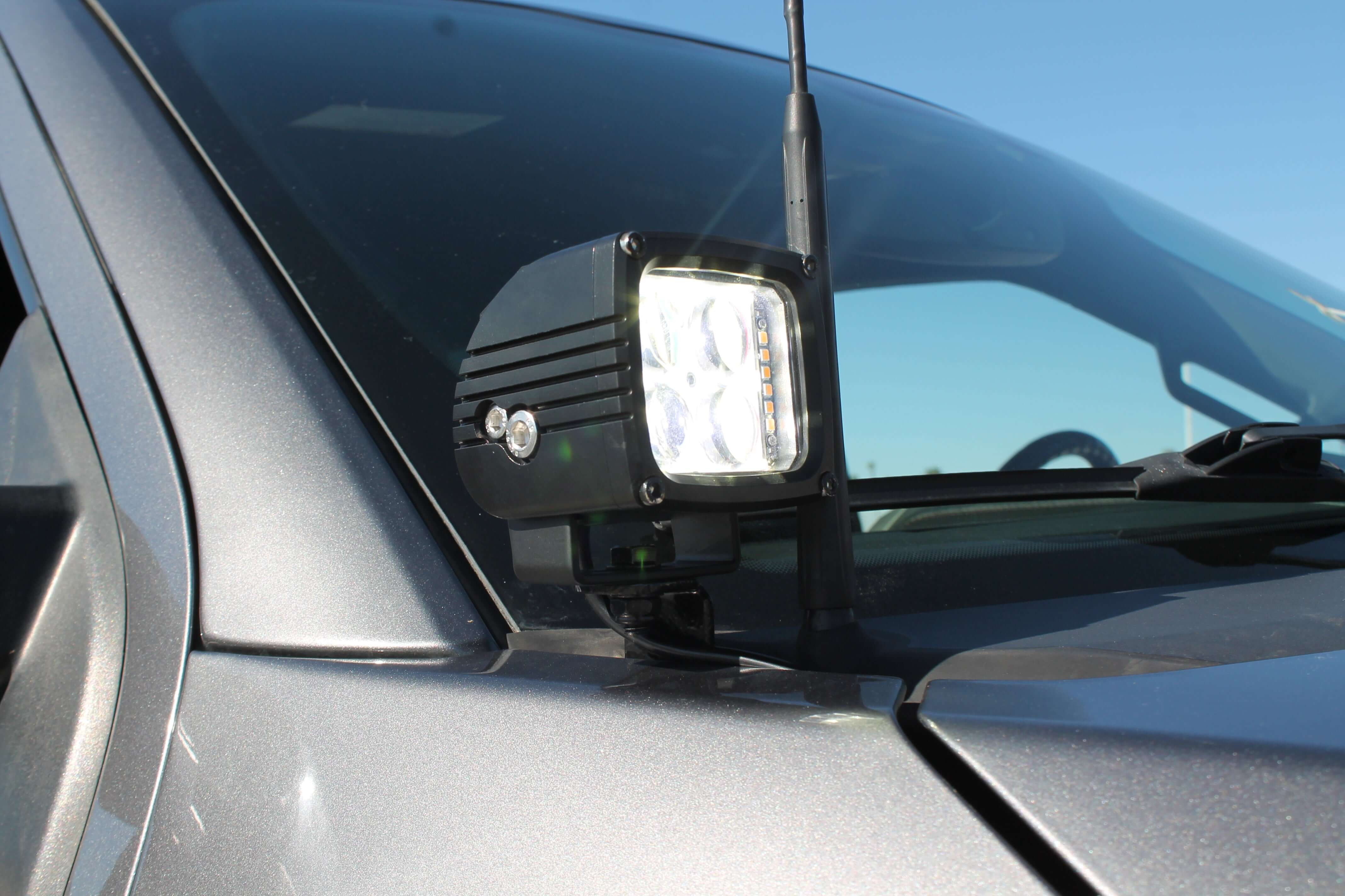 Ford Super Duty ditch lights installed on 2020-2022 F250/F350/F450 truck for enhanced visibility