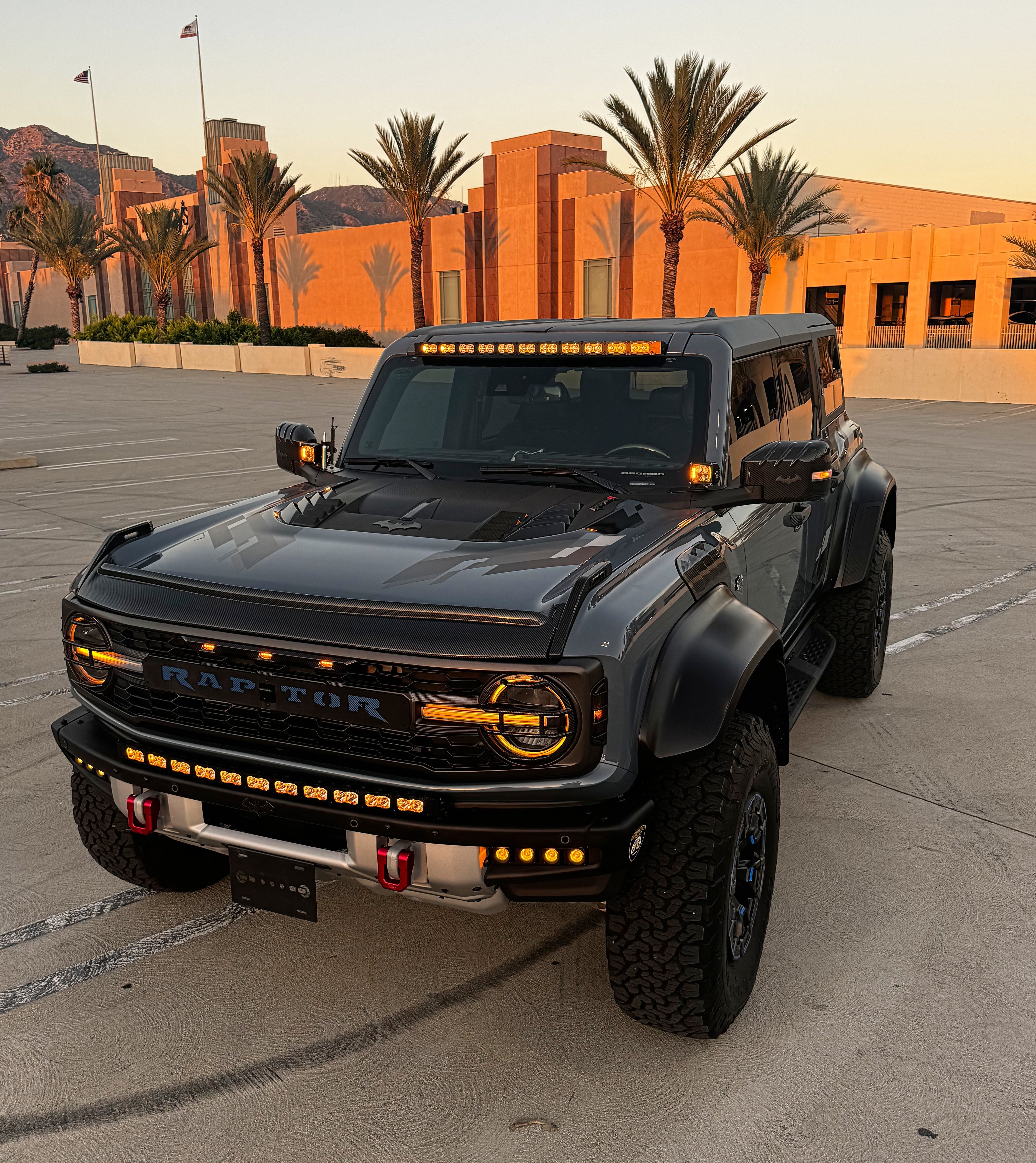 Ford Bronco 40in Roof Light Bar - rugged off-road upgrade for 2021-2026 Ford Bronco, curved LED bar, slim roof fit, black powder-coated brackets