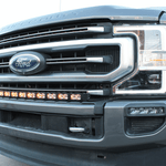 Ford Super Duty light bar on 2020-2022 F-Series truck front end with 40in PRO light bar installed