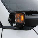 Land Cruiser ditch lights on 2024+ with dual color amber DRL backglow and white LED main light