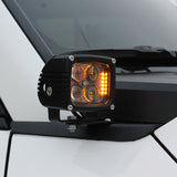 Land Cruiser ditch lights on 2024+ with dual color amber DRL backglow and white LED main light