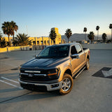 2024+ Ford F150 LightBar product image: Ford F-150 pickup with bolt-on light bar kit, grille removed for install, 2024+ Ford F150 LightBar