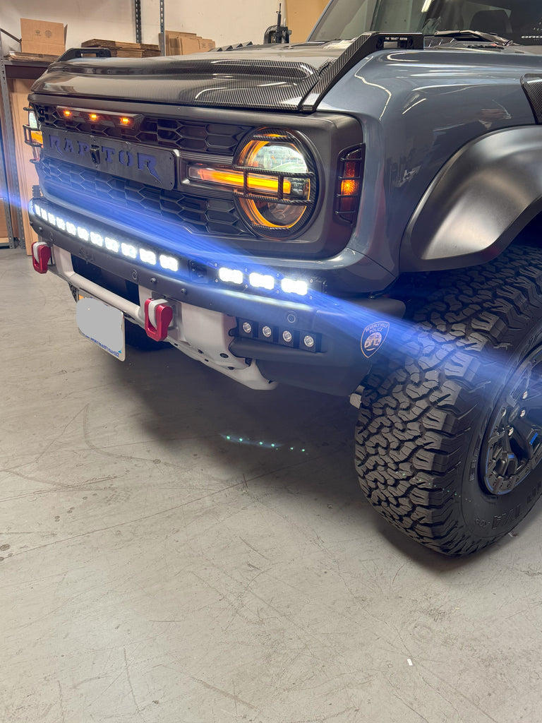 ford bronco raptor bumper light bar white off road light