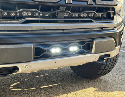 front grille of ford raptor gen 3 refresh if guard grille and light pods 