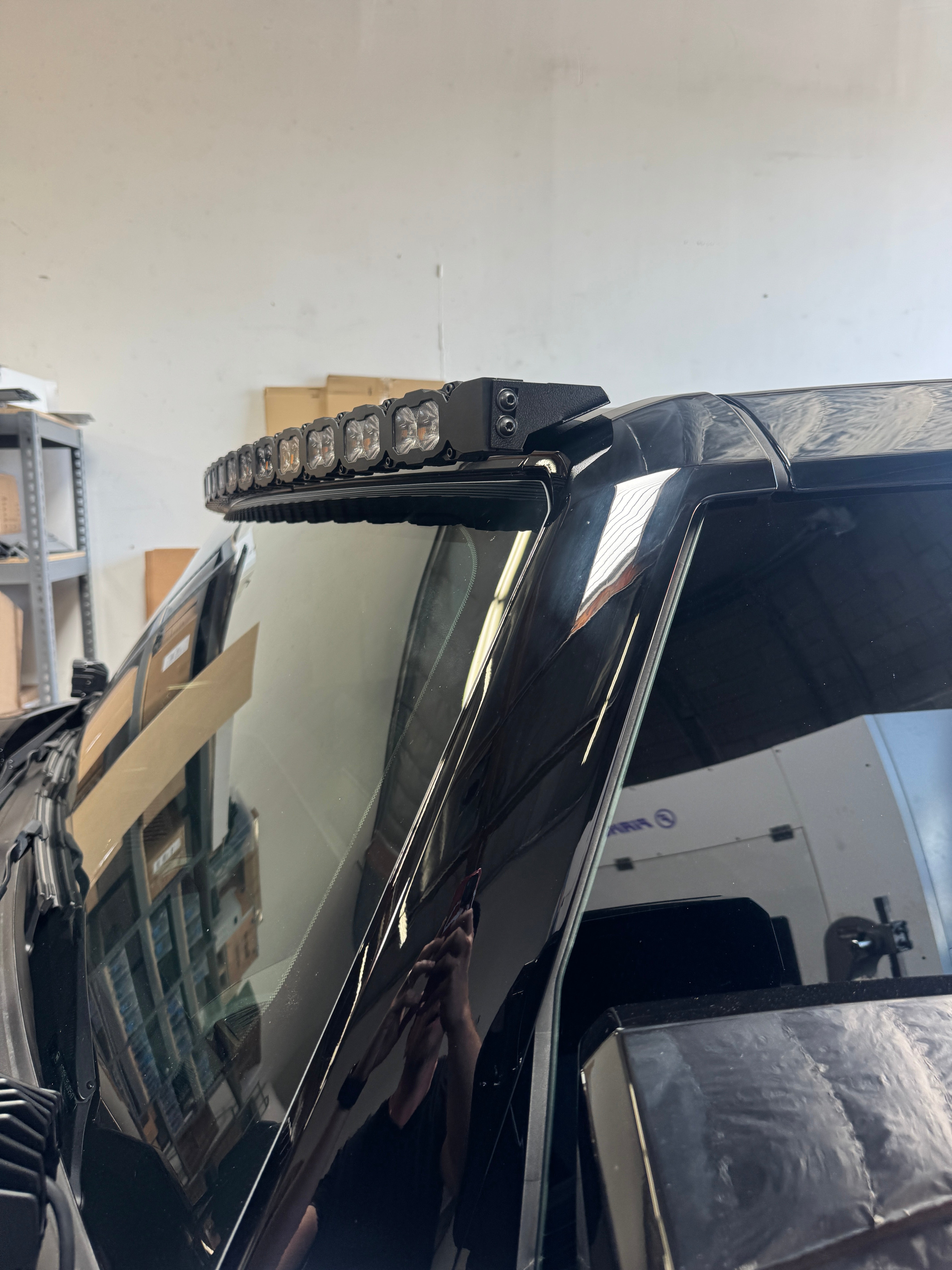 hummer ev roof mount 60in led light bar side view black vehicle