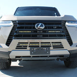 Lexus GX550 light bar on front grille of 2024+ model; dual LED bars, white and amber options, mounts behind lower grille
