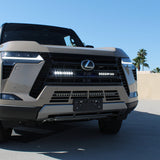 Lexus GX550 light bar installed behind front grille on 2024+ GX550 models with white LED bars for high visibility