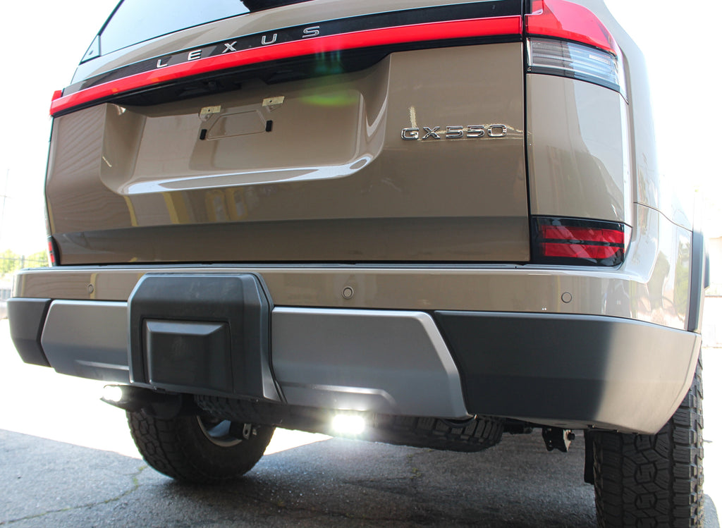 Lexus GX550 Reverse light kit - 2024+ paired white LED pods with amber or red backlight for GX550 Premium Luxury and Overtrail models