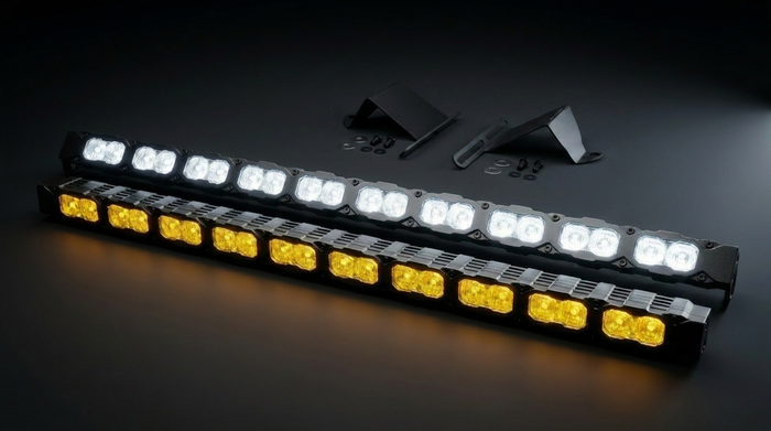 M&R Pro line LED light bar with vehicle-specific brackets