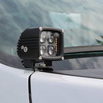RAM RHO Ditch Lights dual color on 2025+ RAM 1500 with white LED main light and amber DRL backglow