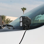 RAM RHO Ditch Lights on 2025 RAM 1500 with dual color white and amber DRL backglow