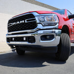 RAM 2500 lightbar Bumper Light kit installed on 2019-2024 RAM 2500 front bumper with LED lower grille light pods