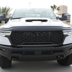 RAM RHO Lightbar on 40in Slim for RAM RHO Lightbar installation on 2025+ RAM 1500 RHO — curved, slim to bumper with black powder-coated bracket