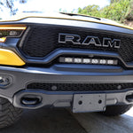 RAM TRX Lightbar 23in PRO installed in grille opening on 2021-2024 RAM 1500 TRX front bumper