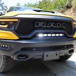 RAM TRX Lightbar 23in PRO installed in grille opening on 2021-2024 RAM 1500 TRX front bumper