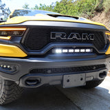 RAM TRX Lightbar 23in PRO installed in grille opening on 2021-2024 RAM 1500 TRX front bumper