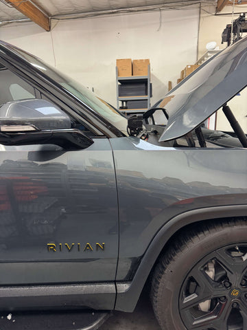 up close view of ditch light on the rivian by mandr automotive