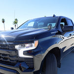 Silverado 1500 ditch lights PRO dual color LED ditch lights on 2022 Chevrolet Silverado 1500 black truck front driver side view