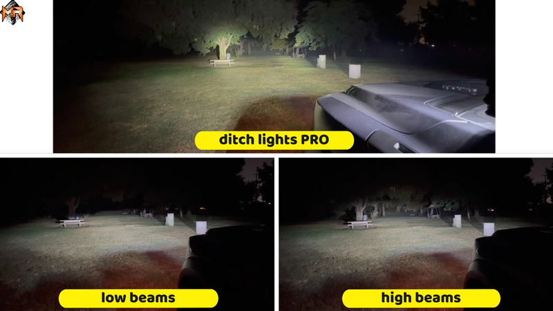 2024+ Ford Raptor Gen 3 Refresh Ditch Lights PRO light output 1