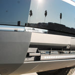 black tesla cybertruck curved LED light bar close to the bumper m&r automotive
