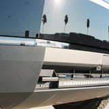 black tesla cybertruck curved LED light bar close to the bumper m&r automotive