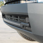 tesla cybertruck curved LED light bar close to the bumper m&r automotive