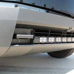 side view black tesla cybertruck with curved LED light bar m&r automotive 