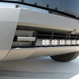 side view black tesla cybertruck with curved LED light bar m&r automotive 