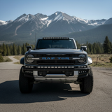 Bronco Raptor Lightbar kit - Bronco Raptor Lightbar kit fits 2021-2026 Ford Bronco Raptor with 40in curved LED light bar plus 12in extension, slim bumper, powder coated black bracket