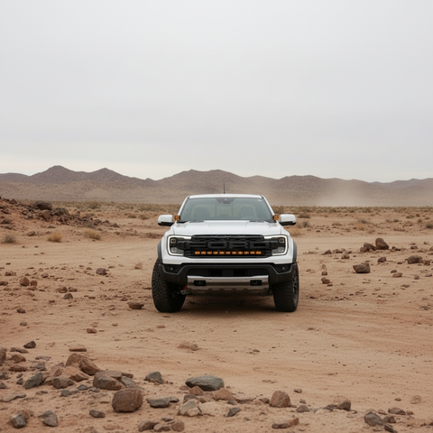 2024 white ranger raptor with led off road light bar