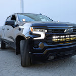 Silverado 1500 ditch lights dual color LED kit on 2022+ Chevrolet Silverado 1500 front view